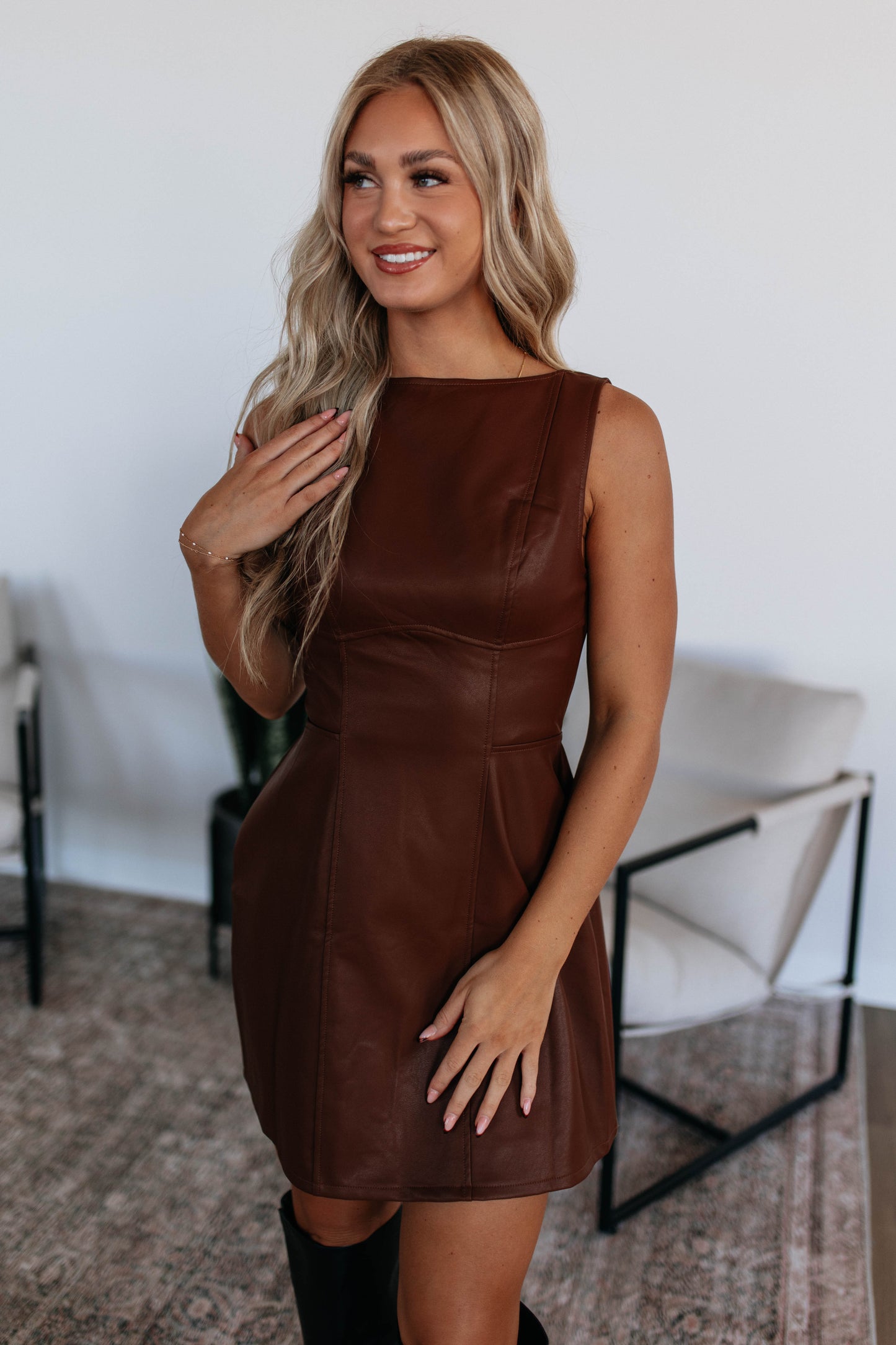 Lila Leather Dress